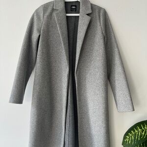 Zara Gray Long Blazer Coat
